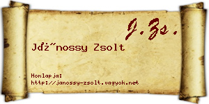 Jánossy Zsolt névjegykártya